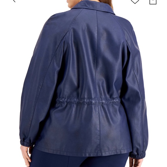 NWT Alfani 2X faux leather drawstring jacket - Picture 2 of 3